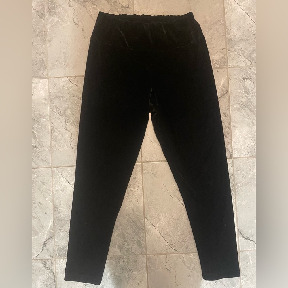 7 For All Mankind Women's Black Velvet Leggings